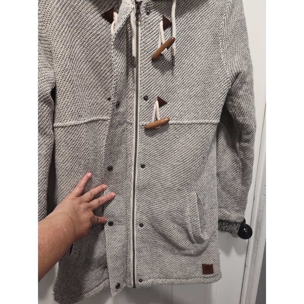 Rip Curl Penny Longline Fleece Lined Jacket Small Gray Hoodie Full Zip Cozy Warm - Picture 9 of 12
